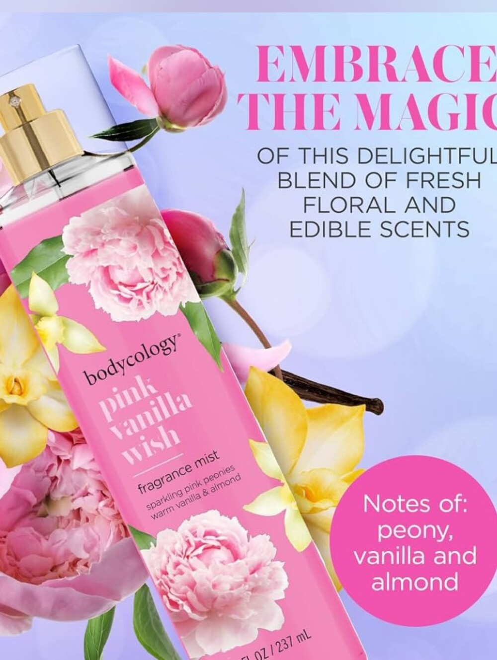 Bodycology Pink Vanilla Wish Fragrance Mist - Pink